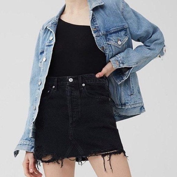 AGOLDE Quinn High Rise Black Mini Skirt - Picture 1 of 9